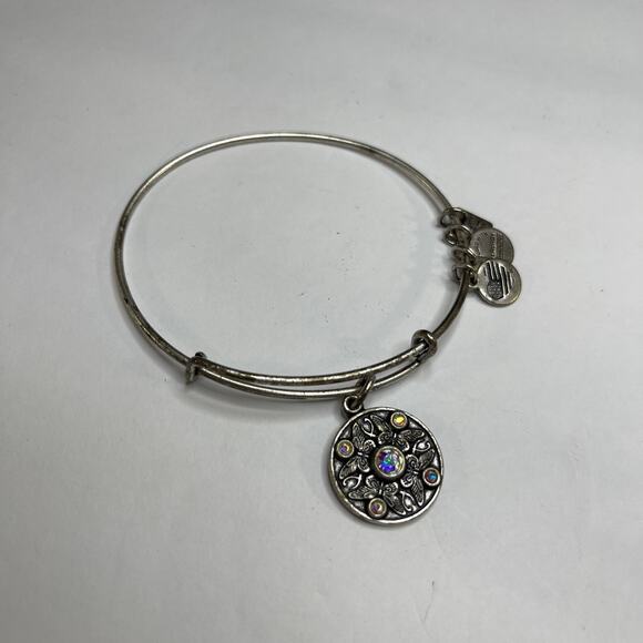 Alex & Ani burnished gray silver tone bracelet WINGS OF CHANGE bangle - Picture 3 of 9